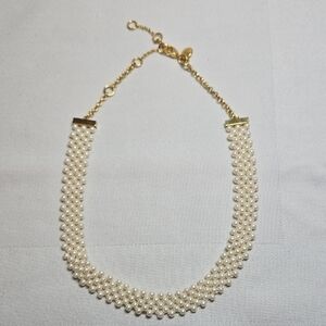 J.Crew Woven Pearl Collar Necklace | Adjustable Choker
